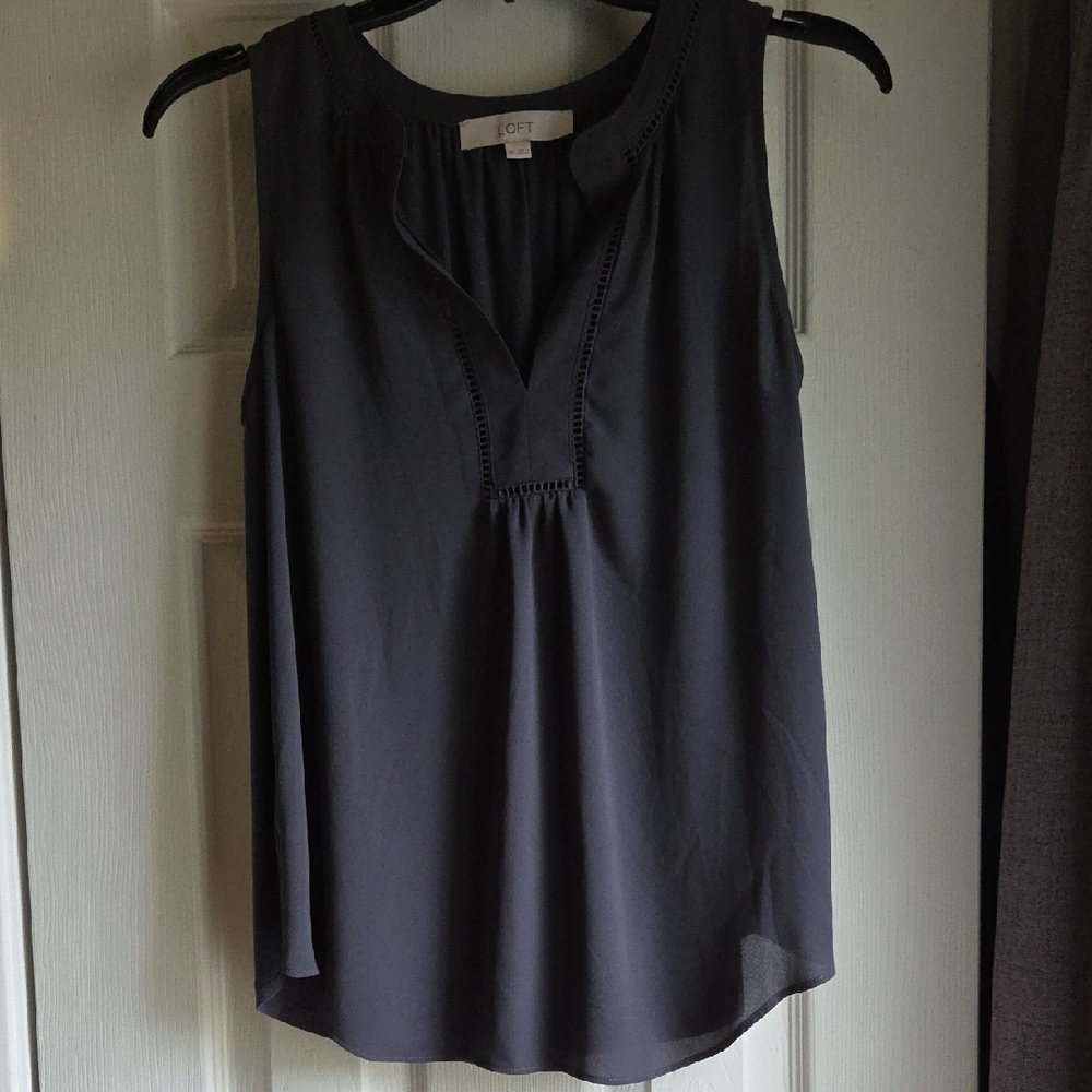 LOFT Women's Elegant Black Sleeveless Blouse